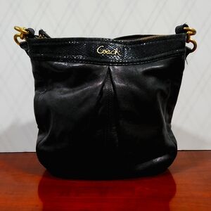 Black Leather Coach Shoulder Bag